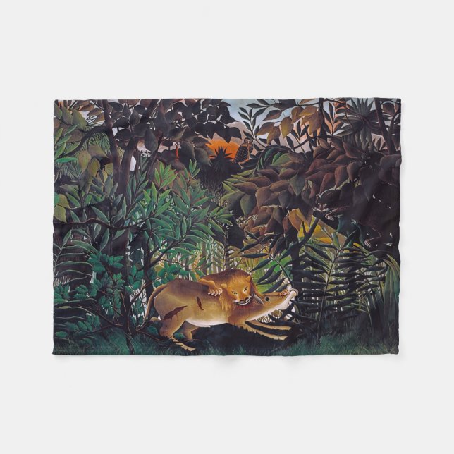Henri Rousseau - Der hungrige Löwe Fleecedecke (Vorderseite (Horizontal))