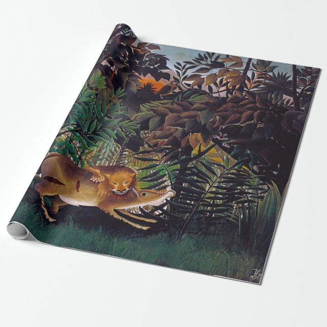 Henri Rousseau - Der hungrige Löwe Geschenkpapier (Ungerollt)