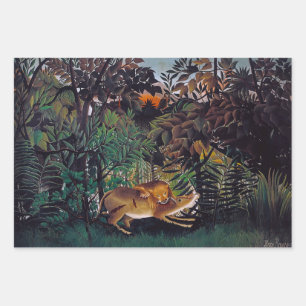 Henri Rousseau - Der hungrige Löwe Geschenkpapier Set