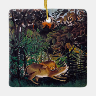 Henri Rousseau - Der hungrige Löwe Keramikornament