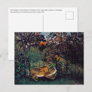 Henri Rousseau - Der hungrige Löwe Postkarte