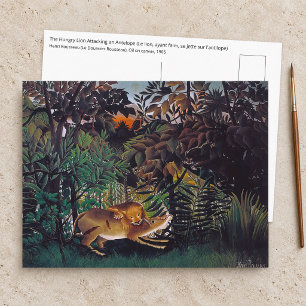 Henri Rousseau - Der hungrige Löwe Postkarte