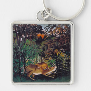 Henri Rousseau - Der hungrige Löwe Schlüsselanhänger