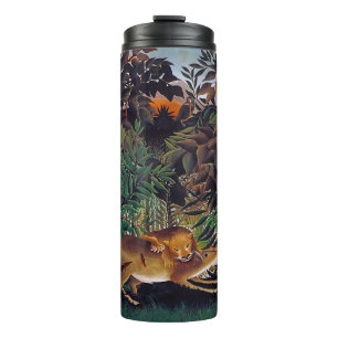 Henri Rousseau - Der hungrige Löwe Thermosbecher