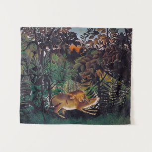 Henri Rousseau - Der hungrige Löwe Wandteppich