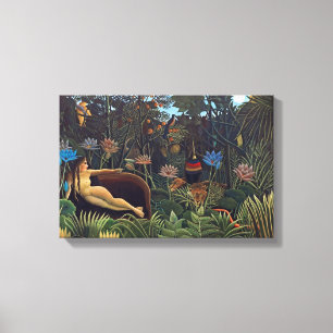 Henri Rousseau Der Traum - Dschungelfrau mit Tiere Leinwanddruck