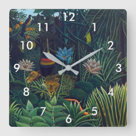 Henri Rousseau - Der Traum / Le Reve Quadratische Wanduhr