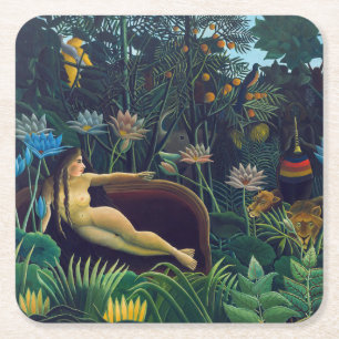 Henri Rousseau - Der Traum / Le Reve Rechteckiger Pappuntersetzer