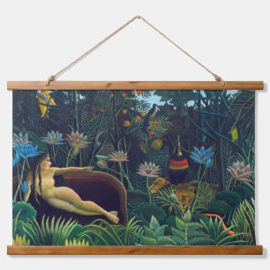 Henri Rousseau - Der Traum / Le Reve Wandteppich Mit Holzrahmen