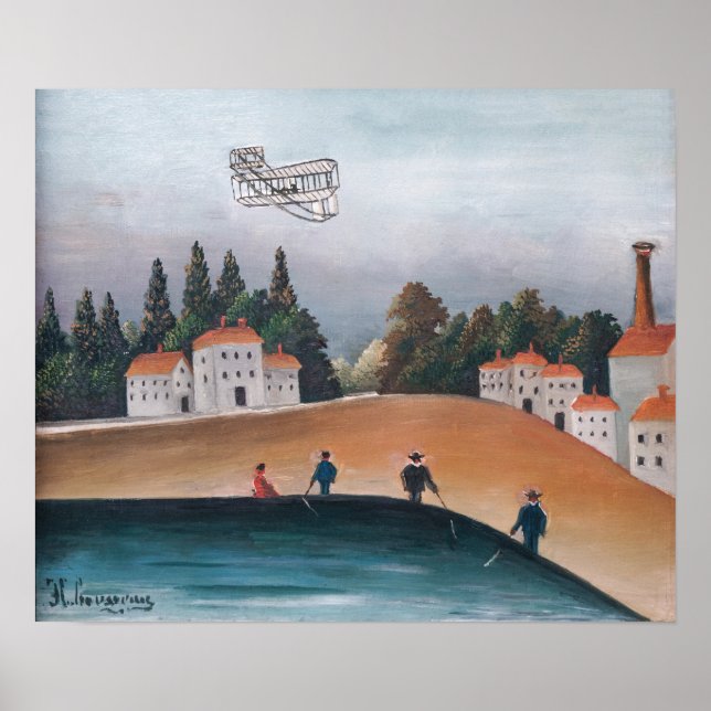 Henri Rousseau - Die Fischer und das Biplane Poster (Vorne)
