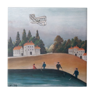Henri Rousseau - Die Fischer und der Doppeldecker Fliese