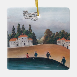 Henri Rousseau - Die Fischer und der Doppeldecker Keramikornament