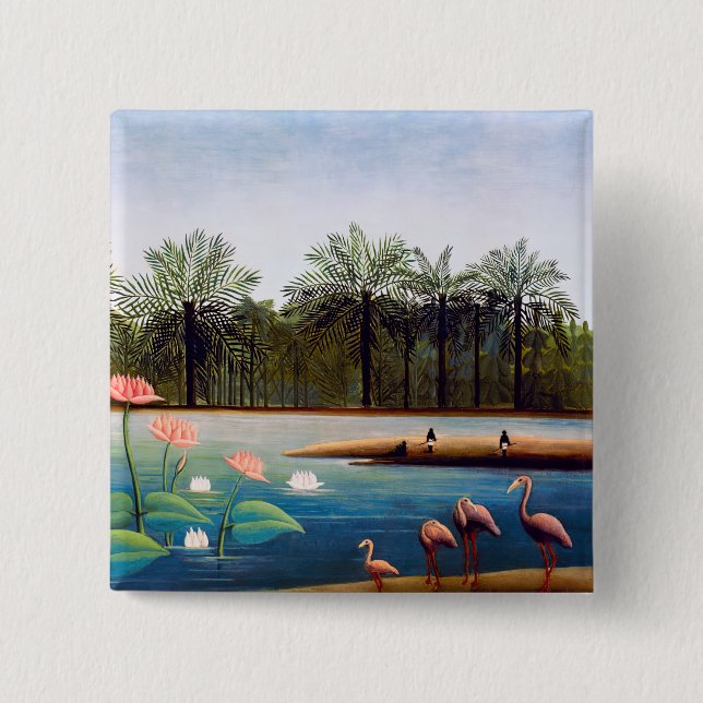 Henri Rousseau - Die Flamingos Button (Vorderseite)