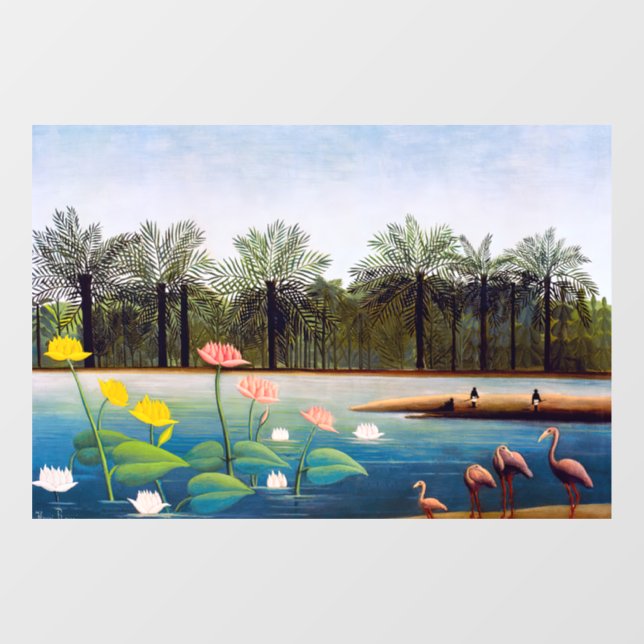 Henri Rousseau - Die Flamingos Fensteraufkleber (Blatt)