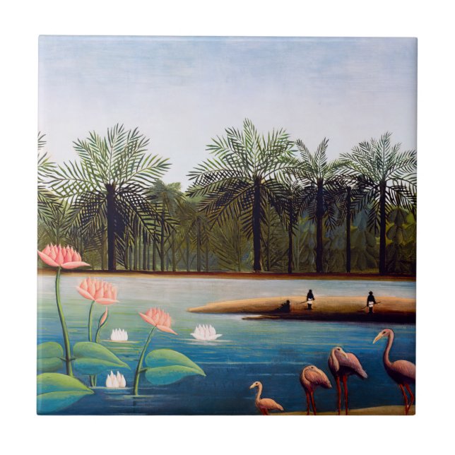 Henri Rousseau - Die Flamingos Fliese (Vorderseite)