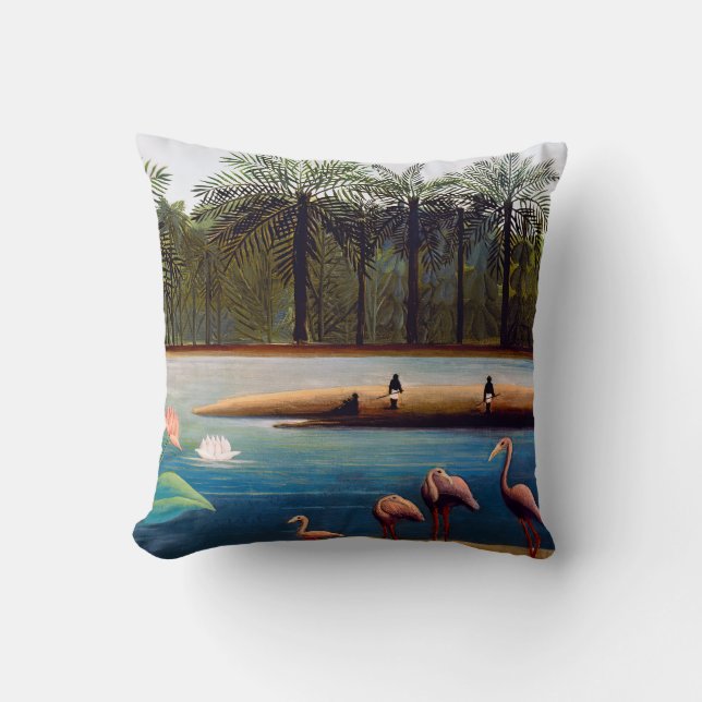 Henri Rousseau - Die Flamingos Kissen (Vorderseite)