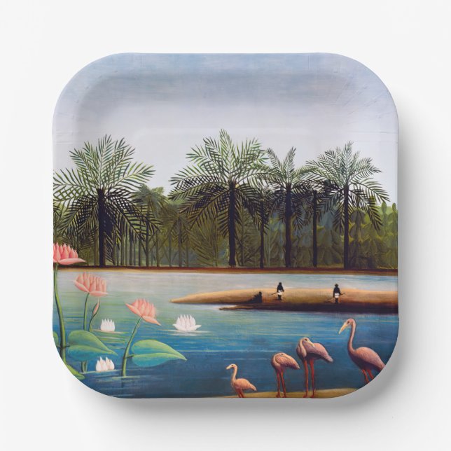 Henri Rousseau - Die Flamingos Pappteller (Vorderseite)