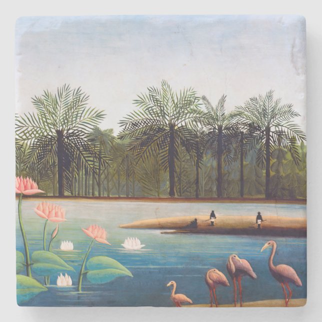 Henri Rousseau - Die Flamingos Steinuntersetzer (Vorderseite)
