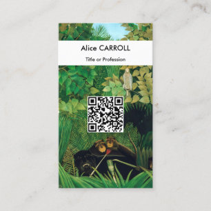 Henri Rousseau - Die Fröhlichen Gaukler - QR-Code Visitenkarte