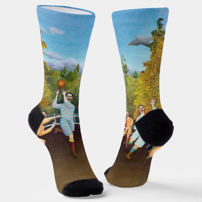 Henri Rousseau - Die Fußballspieler Socken (Gewinkelt)