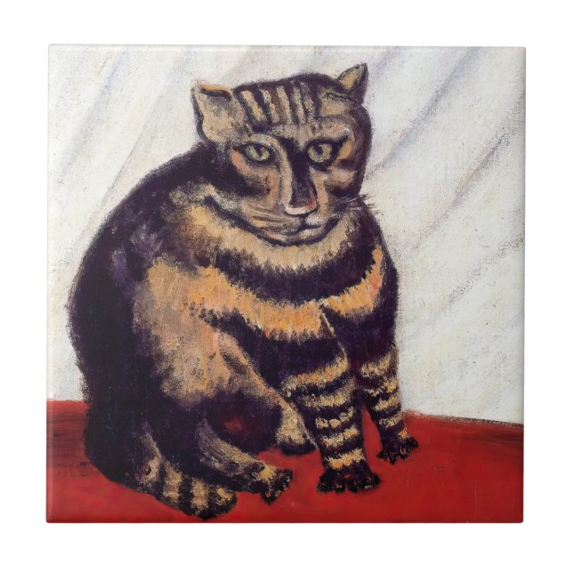 Henri Rousseau - Die getigerte Katze Fliese (Vorderseite)