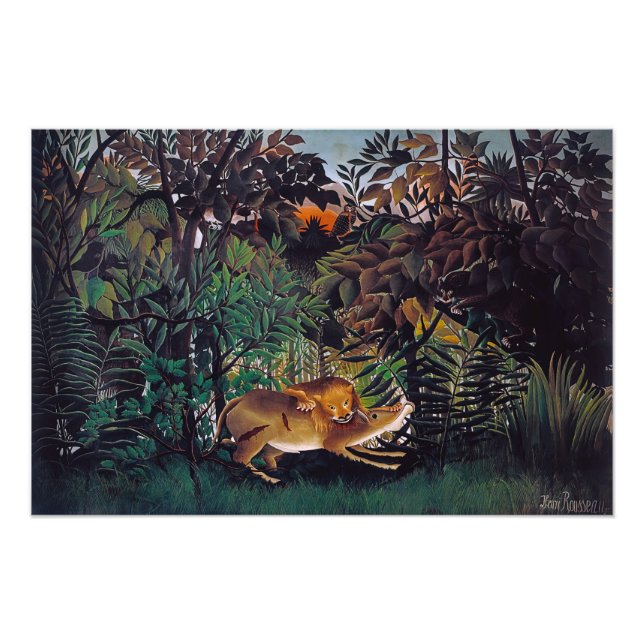 Henri Rousseau - Die Hungersnot Fotodruck (Vorne)