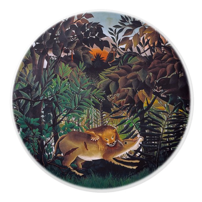 Henri Rousseau - Die Hungersnot Keramikknauf (Vorderseite)