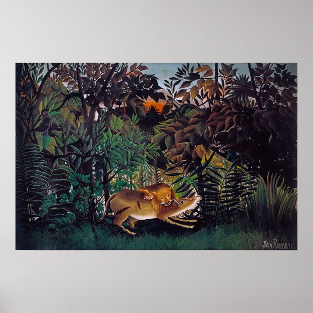 Henri Rousseau - Die Hungersnot Poster (Vorne)