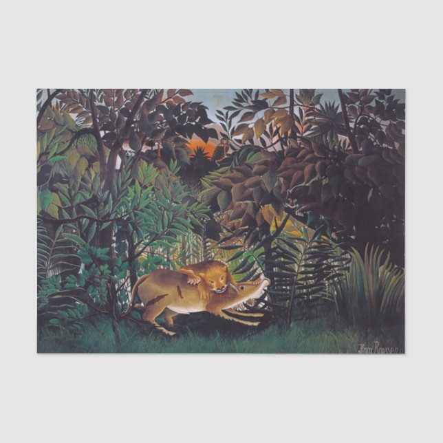 Henri Rousseau - Die Hungersnot Seidenpapier (Vorderseite)