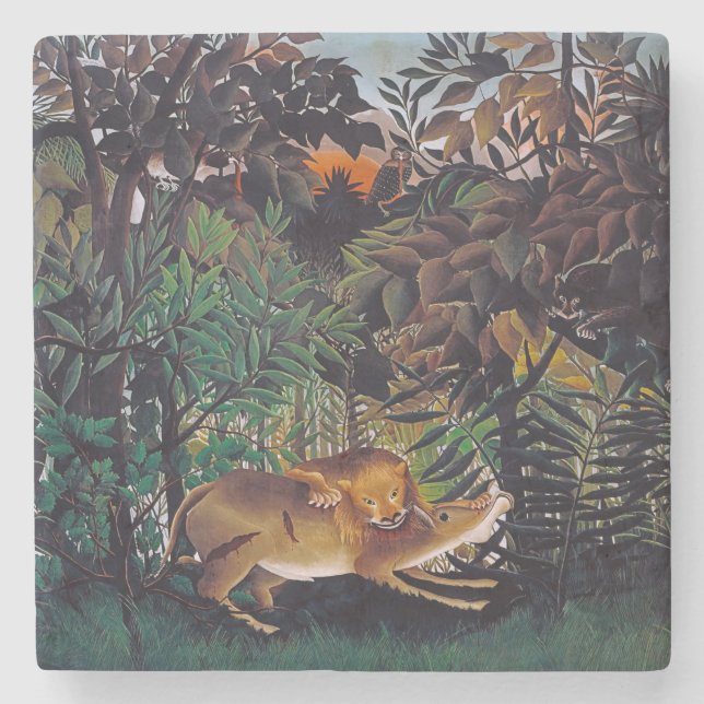 Henri Rousseau - Die Hungersnot Steinuntersetzer (Vorderseite)