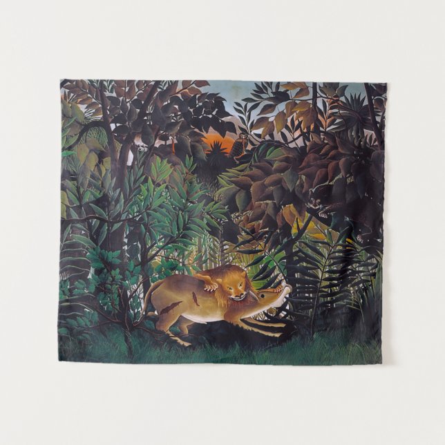 Henri Rousseau - Die Hungersnot Wandteppich (Vorderseite (Horizontal))