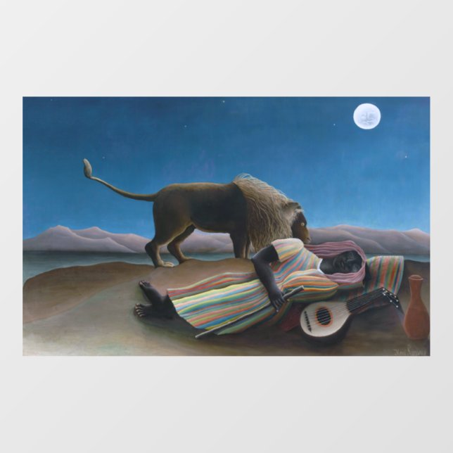 Henri Rousseau - Die schlafende Sinti und Roma Fensteraufkleber (Blatt)
