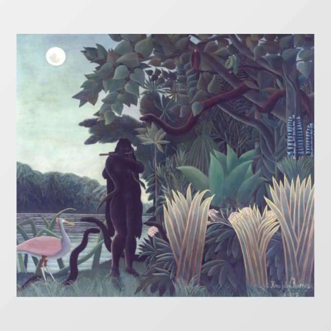Henri Rousseau - Die Schlange Charmer Fensteraufkleber (Blatt)