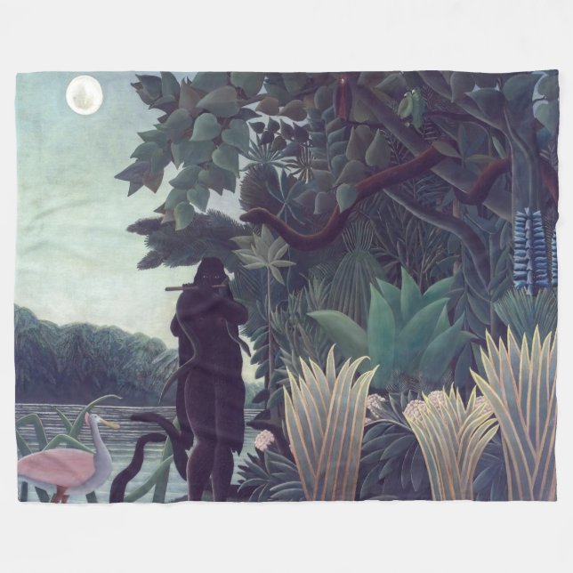 Henri Rousseau - Die Schlange Charmer Fleecedecke (Vorderseite (Horizontal))