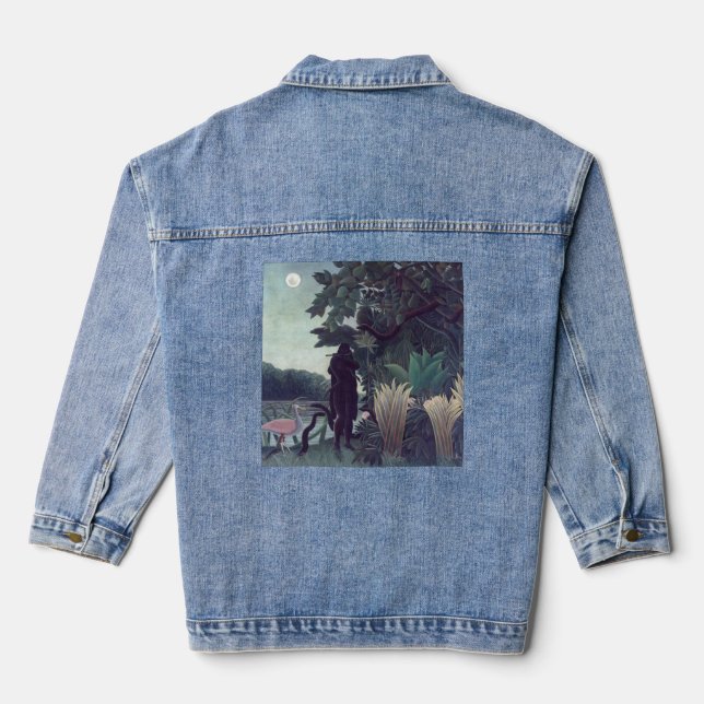 Henri Rousseau - Die Schlange Charmer Jeansjacke (Rückseite)