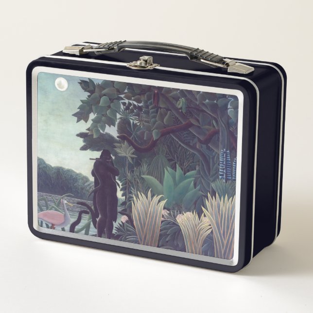Henri Rousseau - Die Schlange Charmer Metall Brotdose (Vorderseite)