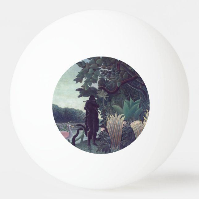 Henri Rousseau - Die Schlange Charmer Tischtennisball (Vorderseite)
