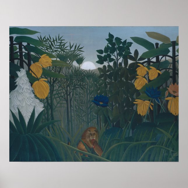 Henri Rousseau - Die Vergangenheit der Löwen Poster (Vorne)