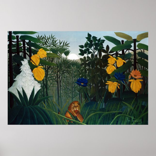 Henri Rousseau Die Vergangenheit des Löwenbotanisc Poster (Vorne)