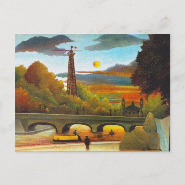 Henri Rousseau Eiffel Tower at Sunset Postcard Postkarte (Vorderseite)