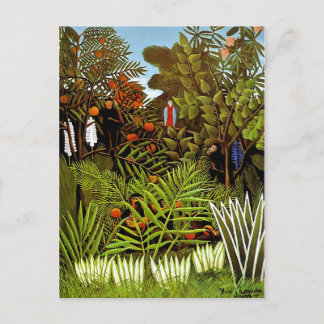 Henri Rousseau - Exotische Landschaft Dschungel Ku Postkarte