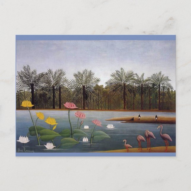 Henri Rousseau, Flamingos-Malerei Postkarte (Vorderseite)