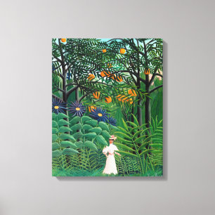 Henri Rousseau - Frau beim Spaziergang in einem ex Leinwanddruck