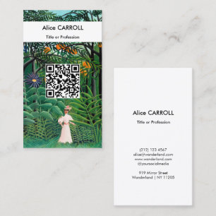 Henri Rousseau - Frau im exotischen Wald - QR Code Visitenkarte