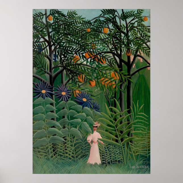 Henri Rousseau - Frau im Wald Poster (Vorne)