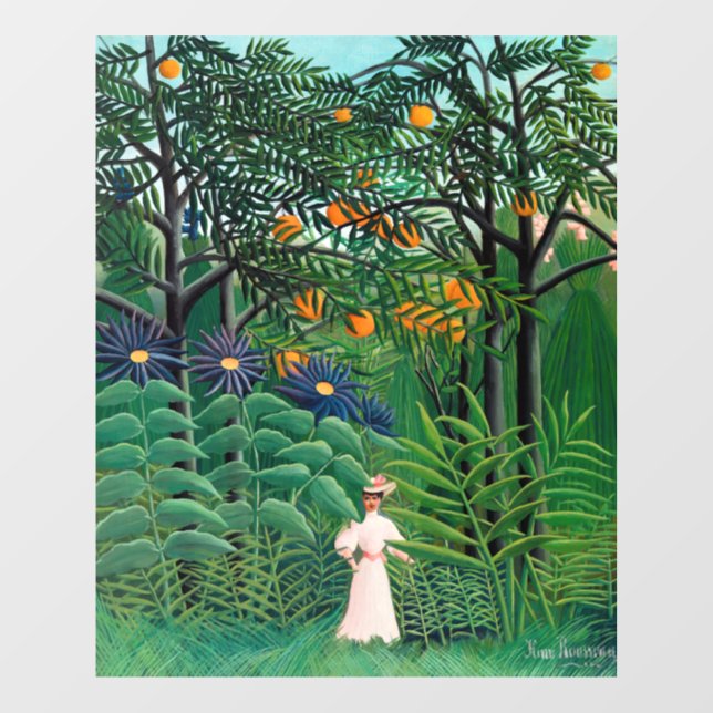 Henri Rousseau - Frauen wandern in einem exotische Fensteraufkleber (Blatt)