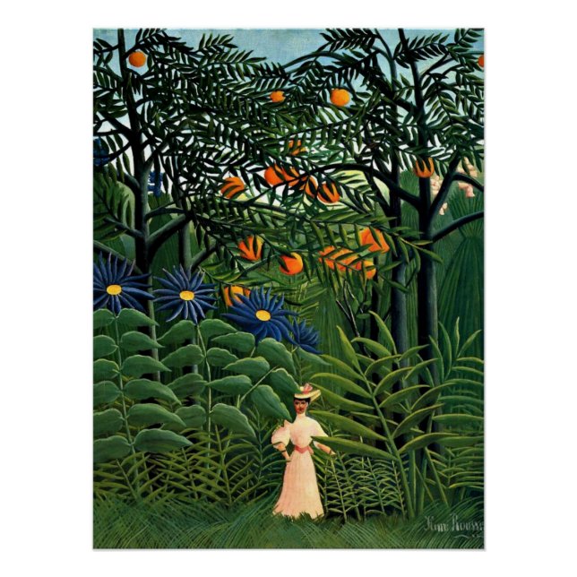 Henri Rousseau - Frauen wandern in einem exotische Poster (Vorderseite)