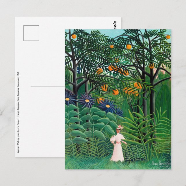 Henri Rousseau - Frauen wandern in einem exotische Postkarte (Vorne/Hinten)