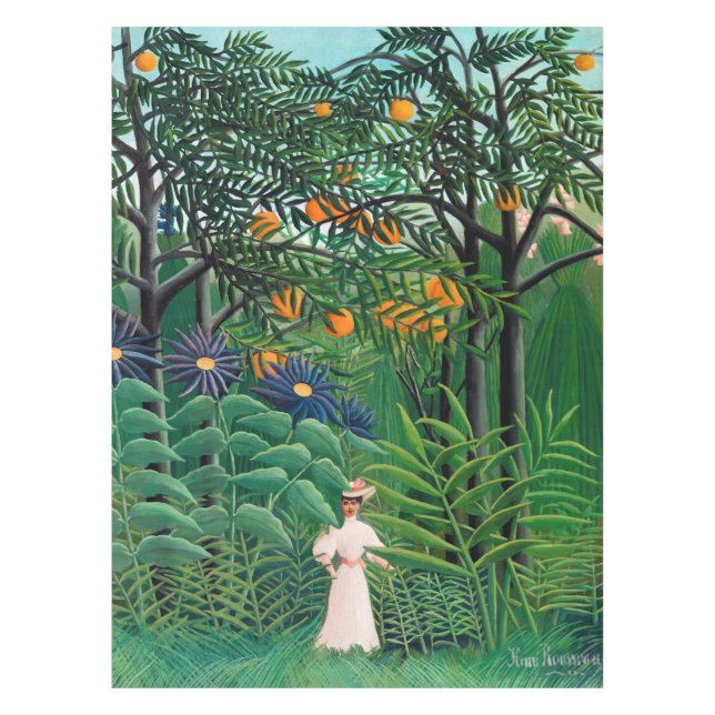 Henri Rousseau - Frauen wandern in einem exotische Tischdecke (Vorderseite)