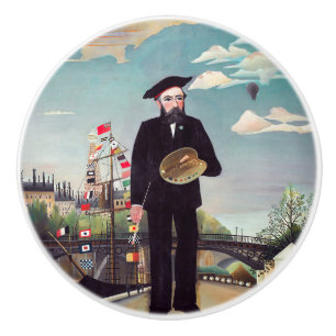 Henri Rousseau - Ich selbst Portrait Landschaft Keramikknauf